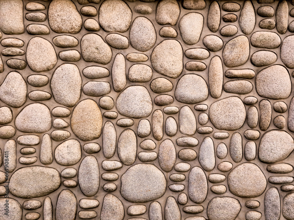 rock wall of natural river stones rock wall of natural river stones