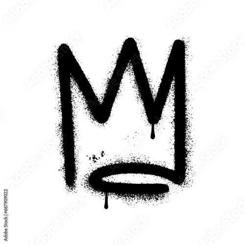 Crown sprayed in graffiti style. Vector illustration.