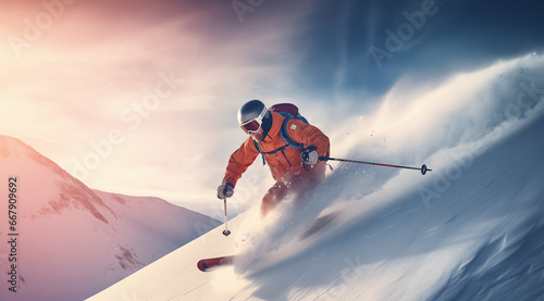 a skier on a snow slope doing tricks © alex