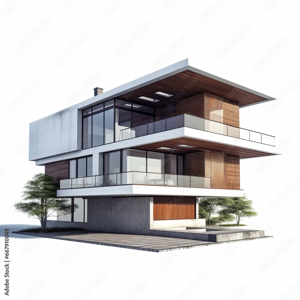 3d Modern Home Isolated On White Background