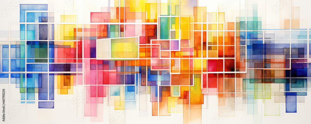 Colorful abstract rectangle - obrazy, fototapety, plakaty 