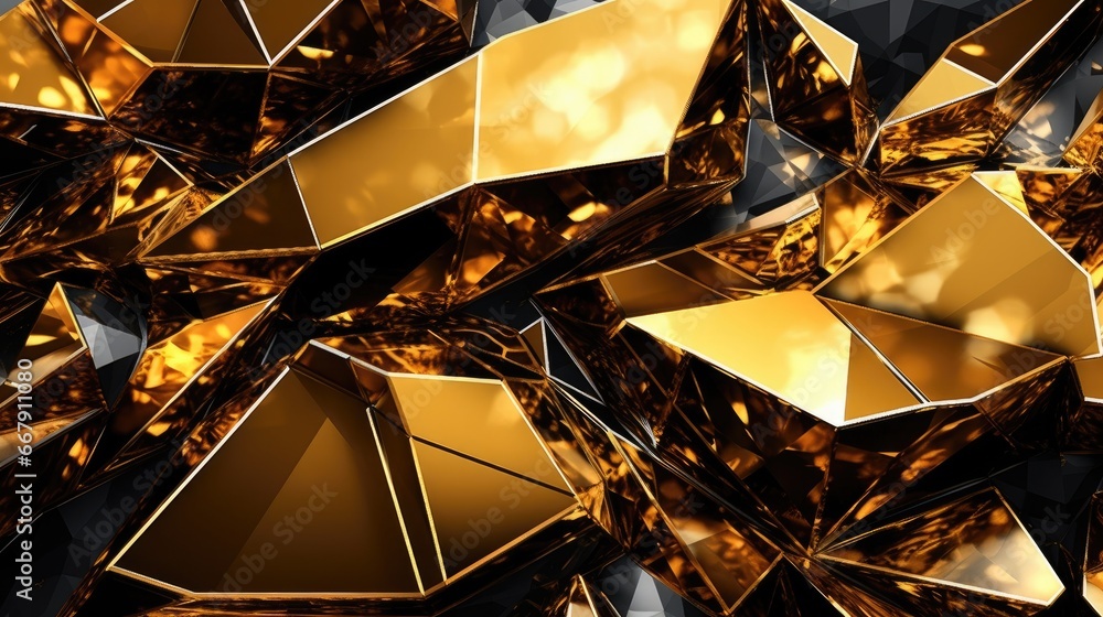 Fototapeta premium 3d abstraction modern and creative interior mural wall art wallpaper with golden colors