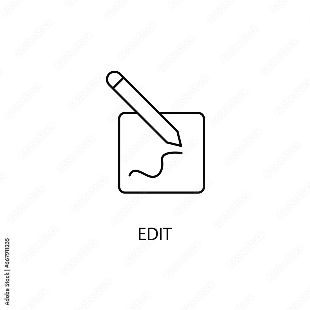 Edit concept line icon. Simple element illustration.Edit concept outline symbol design. Edit concept line icon. Simple element illustration.Edit concept outline symbol design.