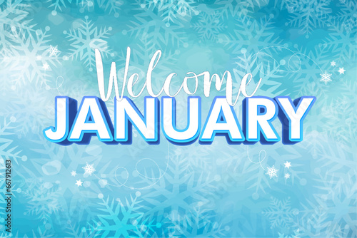 Calendar, january background with snowflakes for cards. Vector illustrator poscard
