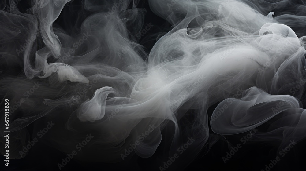Fototapeta premium ethereal and dramatic scene of swirling smoke or mist illuminated against a dark background