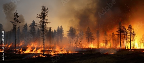 Wildfires in Russia engulfing vegetation