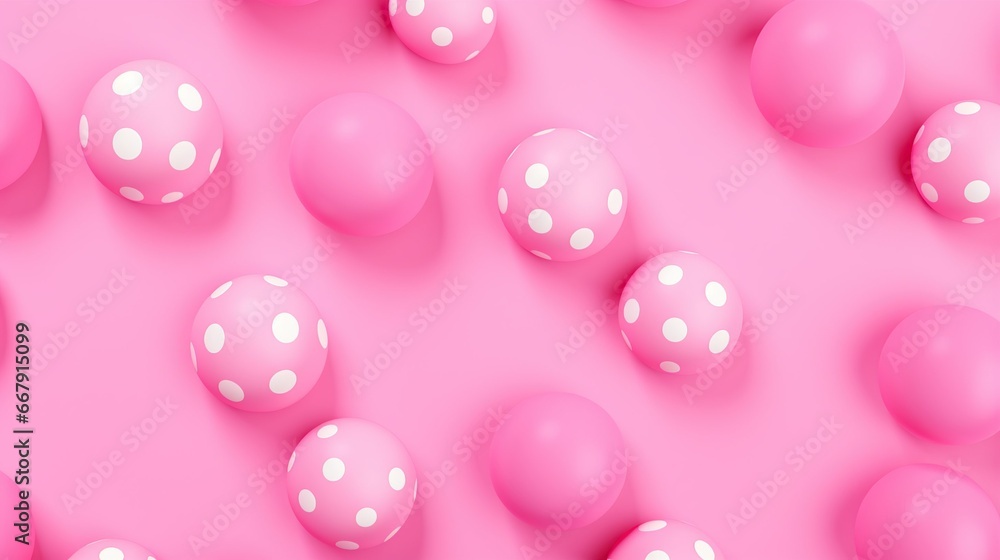 Vibrant Circles: Playful Pink Polka Dot Wallpaper Vibrant Circles: Playful Pink Polka Dot Wallpaper