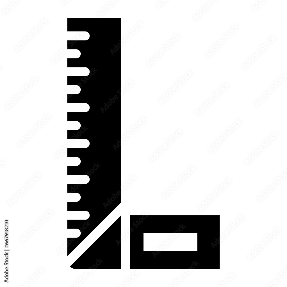 Ruler black solid glyph icon
