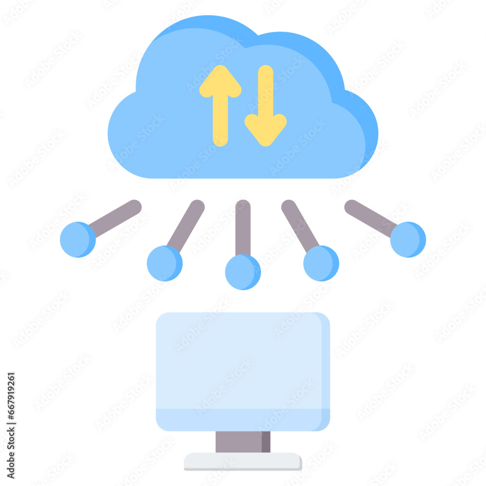 Obraz premium Cloud Computing Flat Icon