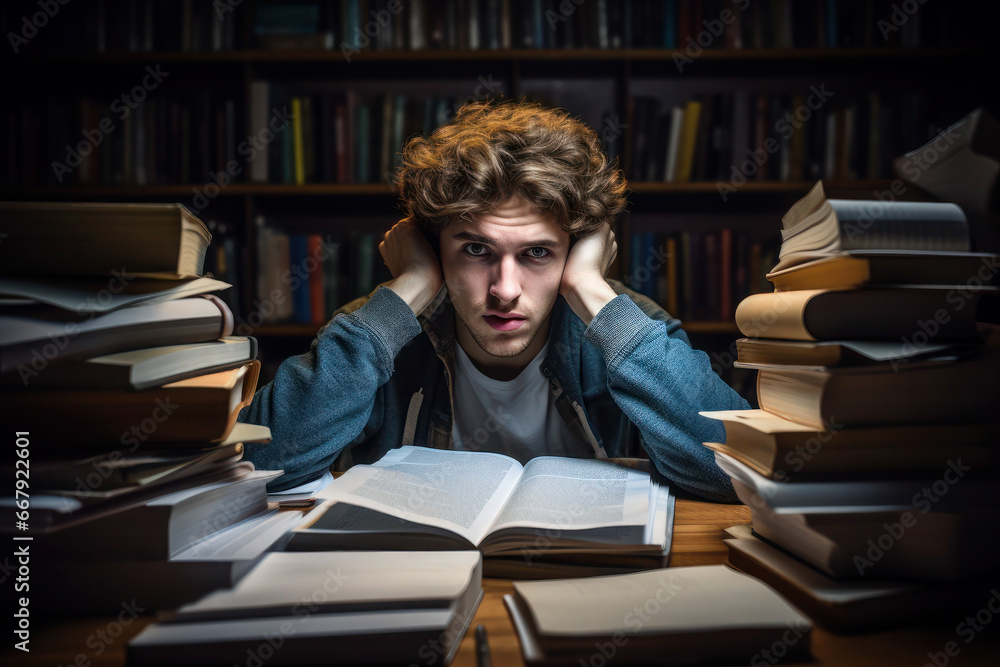 young man is sad at the table with documents. guy has problems with taxes. bankruptcy. young man is sad at the table with documents. guy has problems with taxes. bankruptcy.