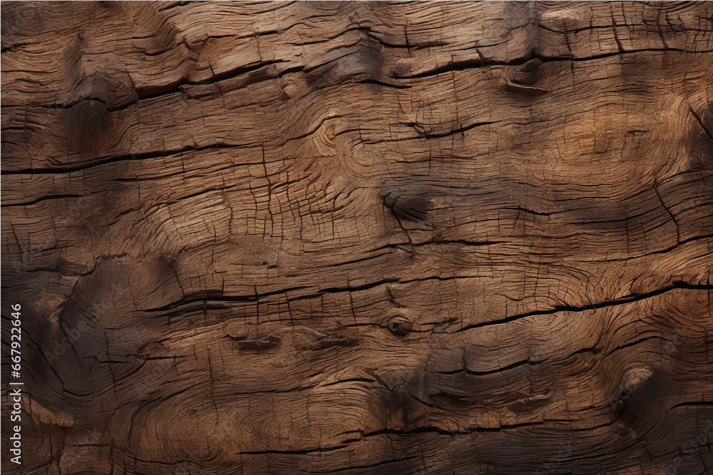 texture of old dark cracked wood with knots - obrazy, fototapety, plakaty 