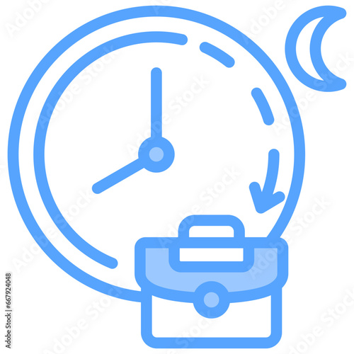 Overtime Blue Icon
