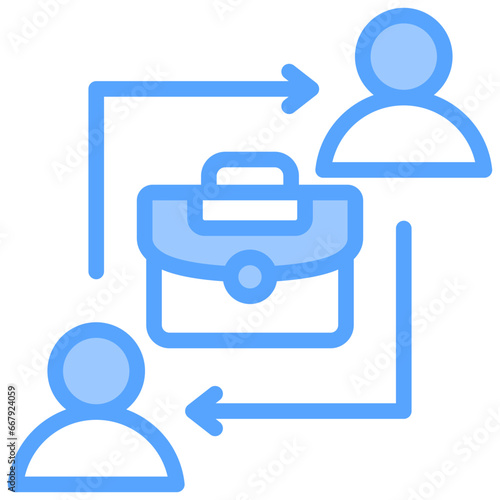 Employee Turnover Blue Icon