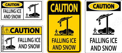 Ice and Snow Caution Sign Caution - Falling Ice And Snow Sign