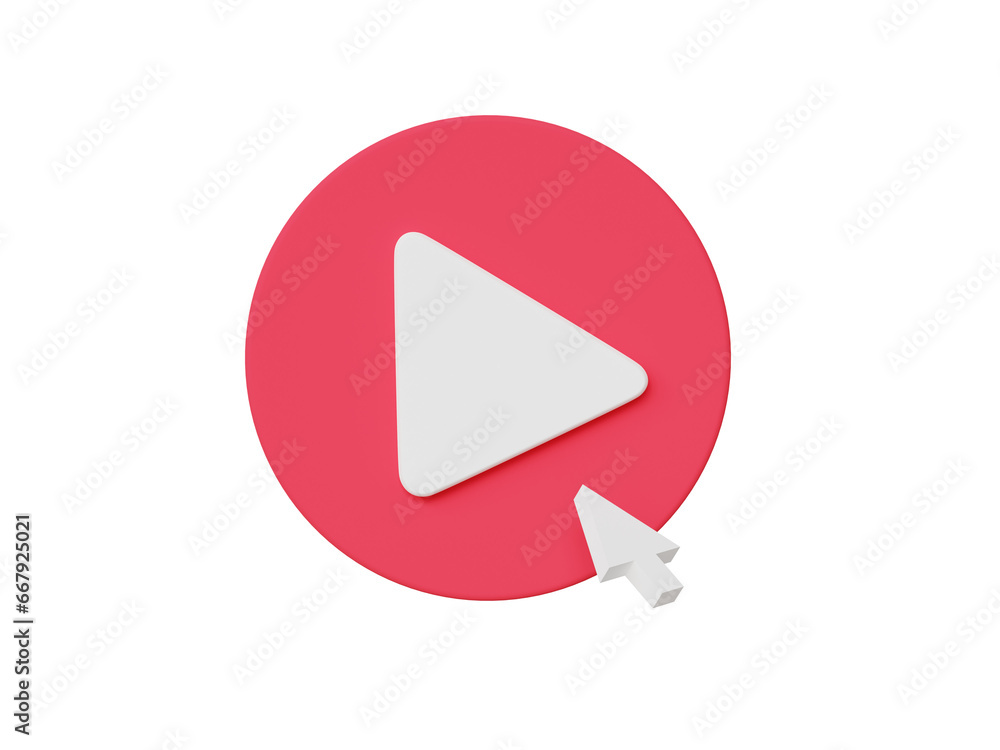 Video icon symbol streaming playing with mouse cursor multimedia with movie idea entertainment media creative professional, internet. Social media element banner concept.3d render illustration. Video icon symbol streaming playing with mouse cursor multimedia with movie idea entertainment media creative professional, internet. Social media element banner concept.3d render illustration.