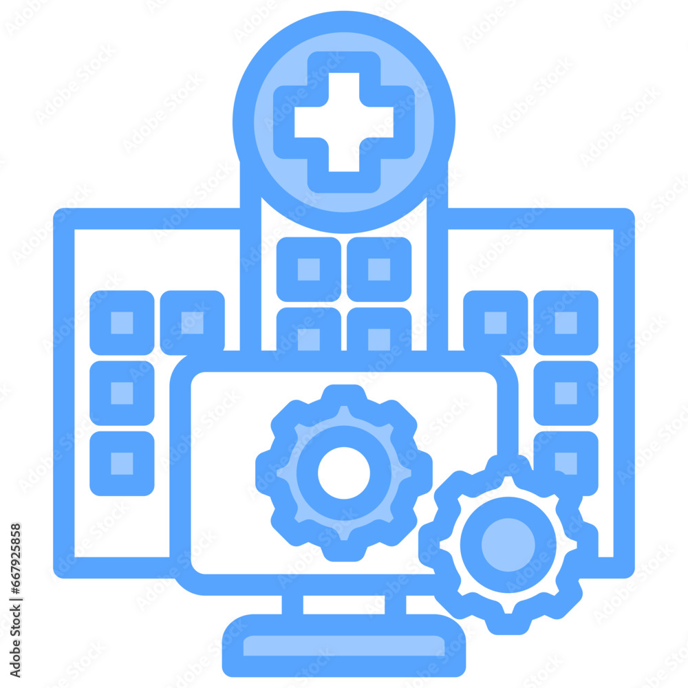 Hospital Information System Blue Icon Hospital Information System Blue Icon