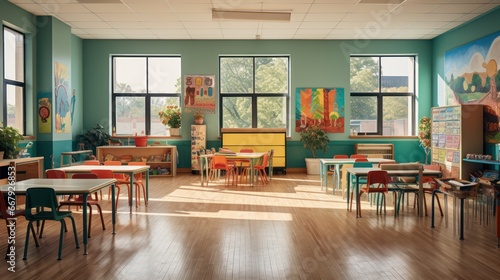 Welcoming and vibrant classrooms ready to inspire eager young minds photo