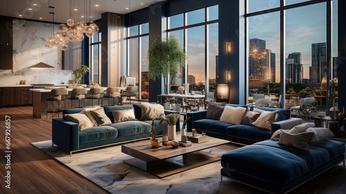 Exquisite luxury apartments in vibrant city centers © vectorizer88