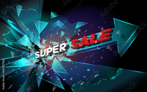 Super Sale Black Friday concept 3D vector image