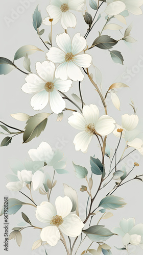 white flowers background image