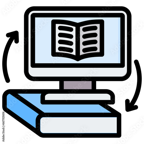 Blended Learning Outline Color Icon