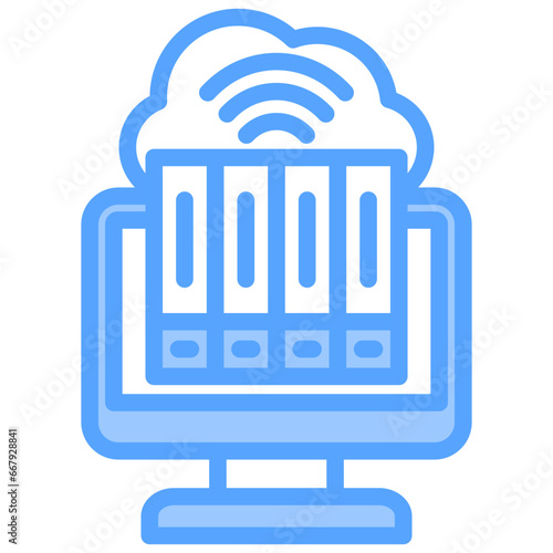 Online Library Blue Icon