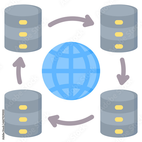 Content Delivery Network Flat Icon