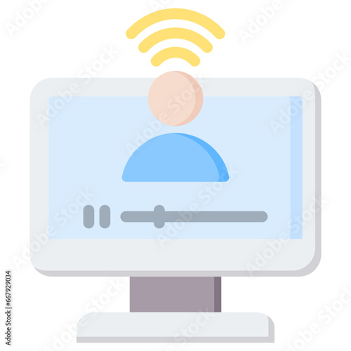 Online Streamer Flat Icon