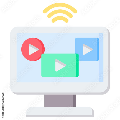 Streaming Channel Flat Icon