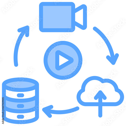 Video Ingest Blue Icon