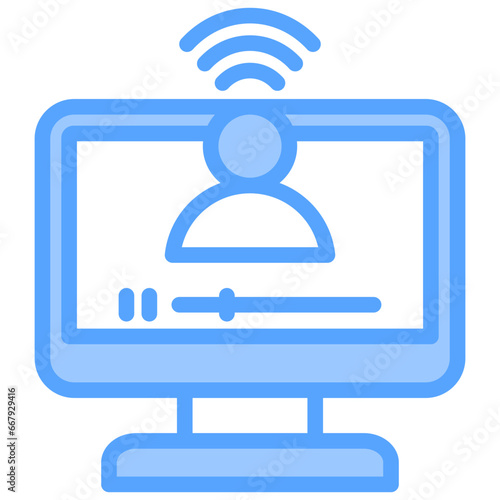 Online Streamer Blue Icon