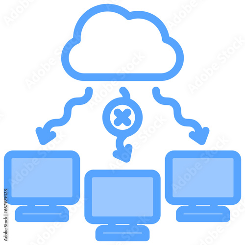 Network Congestion Blue Icon