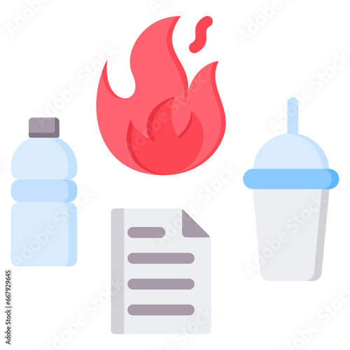 Waste Burning Flat Icon