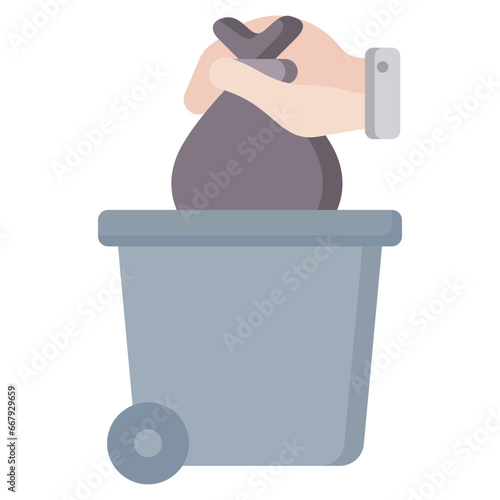 Trash Collector Flat Icon