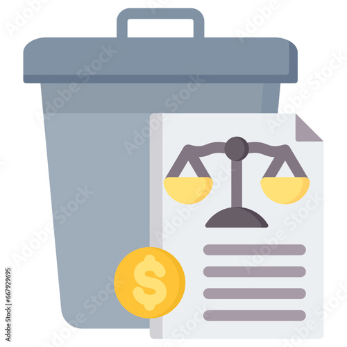 Waste Tax Flat Icon