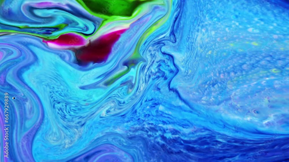 Mixture of colorful paints. It can be a great background for your computer screens. And if you need a compositing element for your motion graphics and other visual elements, choose this clip.