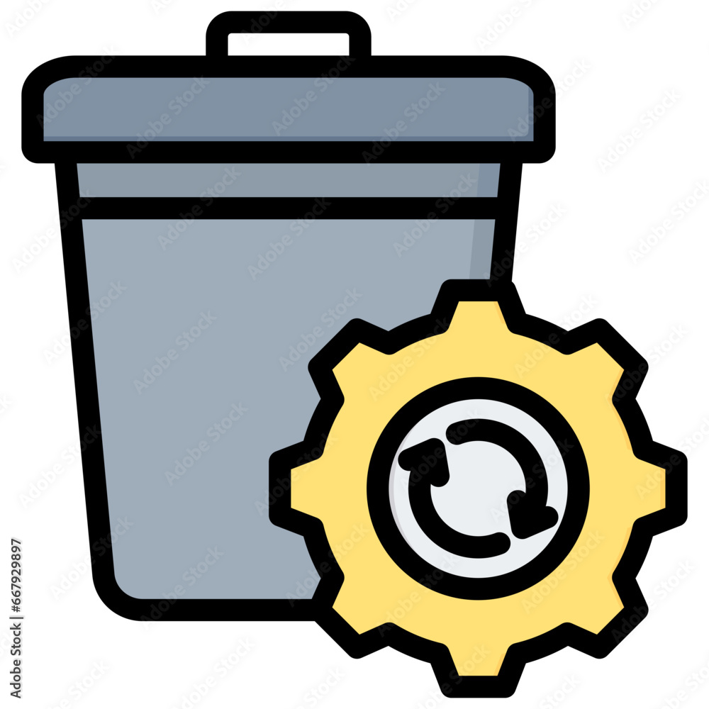 Waste Management Outline Color Icon Waste Management Outline Color Icon