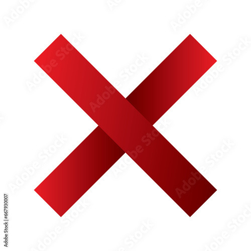 シンプルなデザインのバツマークのイラスト