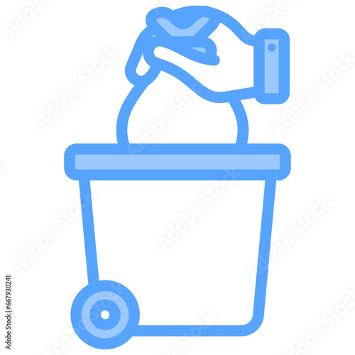 Trash Collector Blue Icon