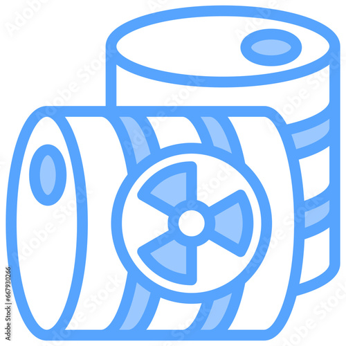 Radioactive Waste Blue Icon