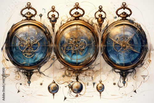 Time-traveling pocket watches, allowing glimpses into past and future moments - Generative AI