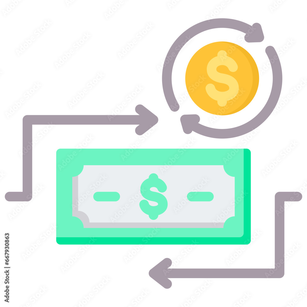 Cash Flow Flat Icon Cash Flow Flat Icon