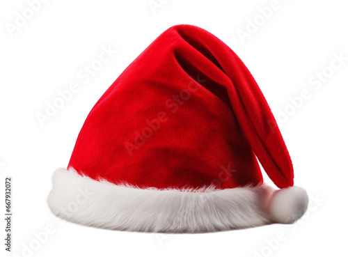 red santa claus hat isolated on white background. Png file 