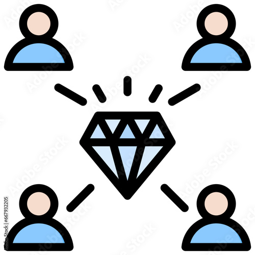 Value Network Outline Color Icon