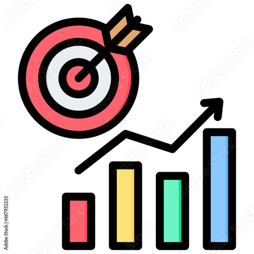 Business Goal Outline Color Icon