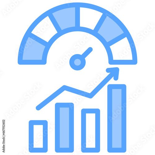 Business Performance Blue Icon