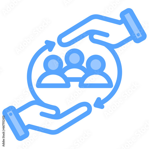 Customer Retention Blue Icon