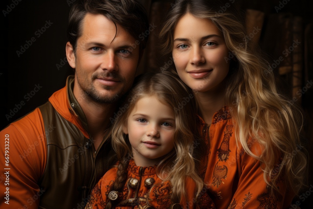 Fototapeta premium christmas portrait of family