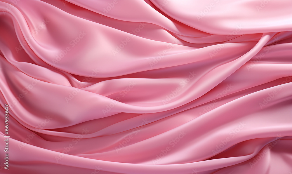 Obraz premium Acercamiento a una tela sintética arrugada de color rosa