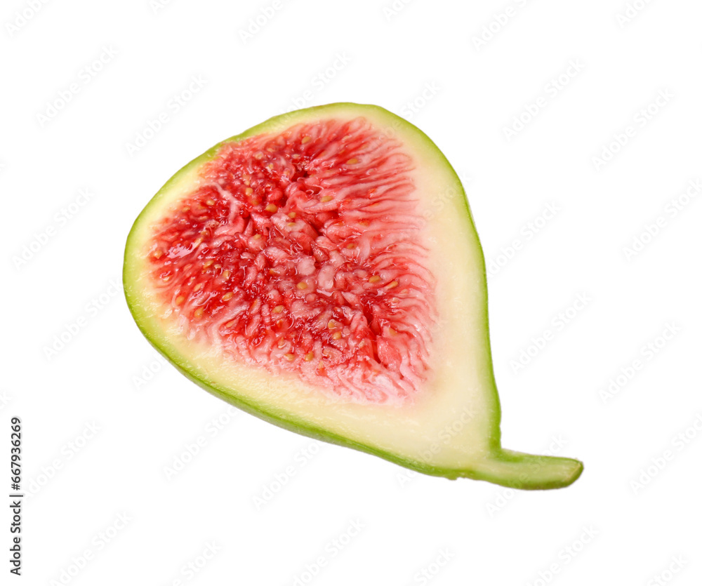 Half of fresh green fig isolated on white Half of fresh green fig isolated on white